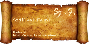 Szávai Fanni névjegykártya