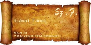 Szávai Fanni névjegykártya