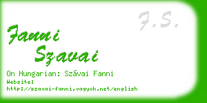 fanni szavai business card