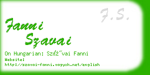 fanni szavai business card